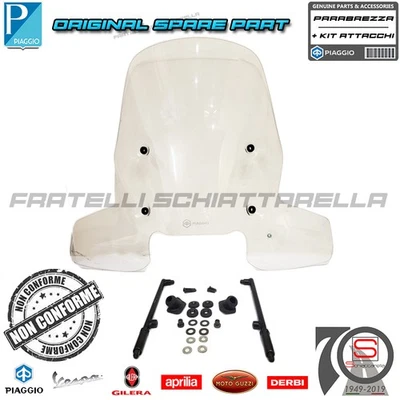 Parabrezza Paravento Con Attacchi Originale Piaggio New Beverly Hpe 300 400 K... - Immagine 1 di 4
