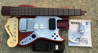 Mad Catz Rock Band 3 Wii-U Wireless Fender Mustang Pro Guitar SU0-RB3 96563 - Image 1 of 4