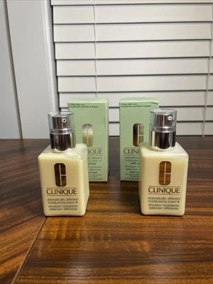 Лот из 2 увлажняющих лосьонов Clinique Dramately Different с насосом новые без ценников 4,2 унции - Изображение 1 из 4