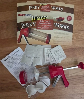 Kit de pistola/prensa de cuero cecina o fruta Nesco BJX-5 para tiras palos tiras dobles Foto 1 de 4