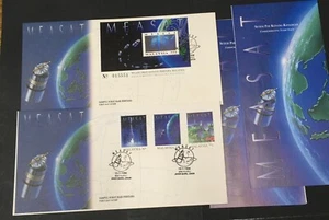 Malaysia Satellite MEASAT 1996 Set + MS Space Astronomy FDC Hologram Map - Picture 1 of 2