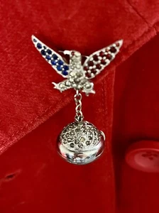 Reloj broche Helios Eagle vintage con detalles de diamantes de imitación - Imagen 1 de 6