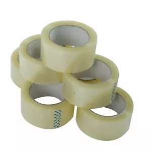 Cinta de sellado transparente para embalaje de cartón 6 rollos 2 mil 2" x 110 yardas 330 pies - Imagen 1 de 8
