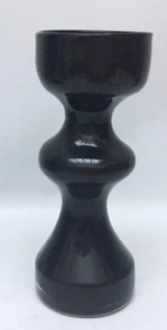 "Florero de vidrio con forma de caparazón de tortuga oscura de mediados de siglo 9 7/8"" bombilla forzadora soplada a mano" - Imagen 1 de 3