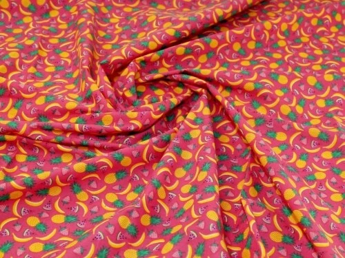 Tecido de polialgodão estampado Minerva Cerise - por metro - Imagem 1 de 1