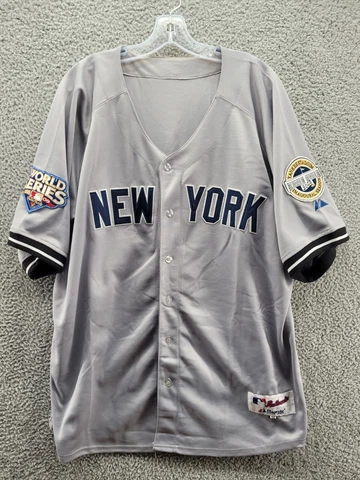 Majestic Jersey Mariano Rivera #42 Yankees Road Gray World Series Patch Size 56 Cover