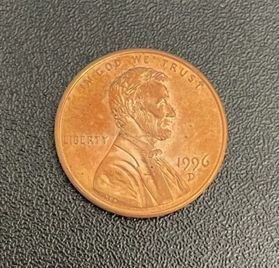 Rare 1996 D Lincoln Cent Error Doubling on Bottom of Ear - Image 1 of 2
