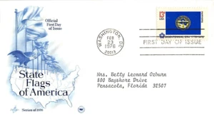 1976 Nebraska State Flags Of America Art Craft FDC First Day Cover - Picture 1 of 1