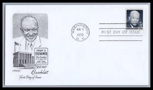 US FDC # 1393av 6c Eisenhower single from Pane Artmaster  1970, 9e496 - Picture 1 of 1