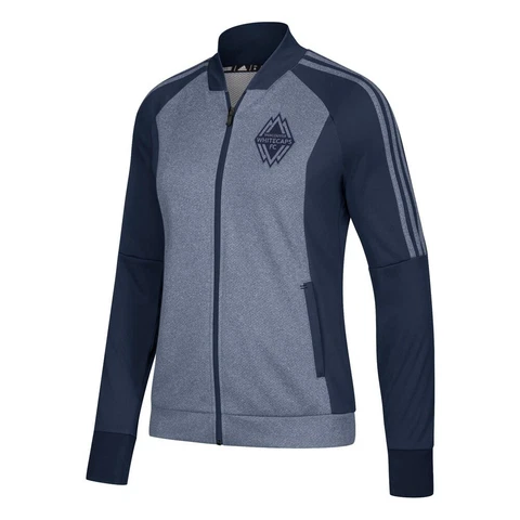 Vancouver Whitecaps FC MLS Adidas Women's Team Logo Blue Full Zip Anthem Jacket Cover