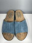Kork-Ease Tutsi Niebieskie turkusowe zamszowe skórzane klapki płaskie wsuwane sandały rozmiar 7M