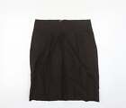 H&M Womens Brown Linen Straight & Pencil Skirt Size 12 Zip