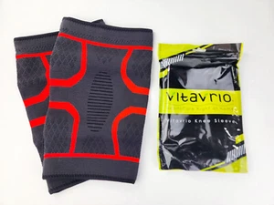 Vitavrio 2PK Fitness Compression Knee Sleeve Support Lightweight Breathable L - Picture 1 of 14