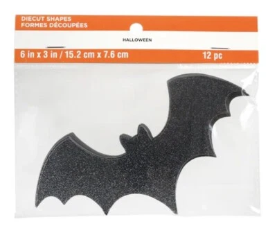 NUEVO Negro Brillante Murciélago 🦇 Formas Troqueladas por Recollections™ 12 Piezas Halloween Foto 1 de 2