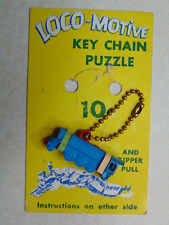 ZZ2 Vintage Loco Motive 1950's Puzzle Key Chain FOB Gumball Lional Charm Train