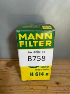 Filtro MANN filtro de aceite H614 n - con juntas, inserto de filtro - NUEVO - Imagen 1 de 3