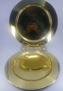 11.5" Marshall Fields Brasswear Chargers Vintage IOB set of 4 - Picture 1 of 8