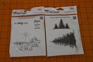 2 SETS OF RUBBER STAMP-RUBBER ONLY CHRISTMAS THEME - Picture 1 of 4