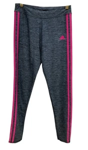 Adidas Pants Girls XL 16 Gray Pink Soccer Pants Sport Joggers - Picture 1 of 3