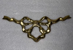 Vintage 15” MCM Solid Brass Bow Wall Hanging - Picture 1 of 3