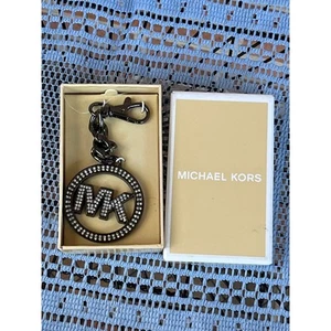 Michael Kors Key Fob Rhinestone Double Row Key Chain Gunmetal  - Picture 1 of 3