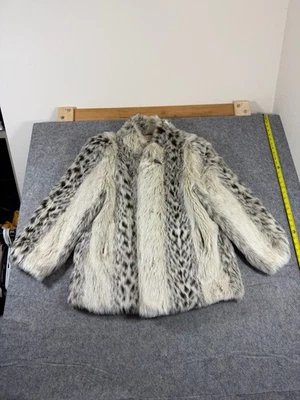 Abrigo de lince de piel sintética Monterey vintage para mujer talla 22x30 chaqueta años 90 80 Foto 1 de 4