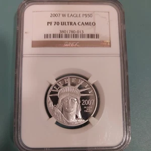 2007-W $50 Platinum Eagle Proof NGC PF70 Ultra Cameo - Picture 1 of 2