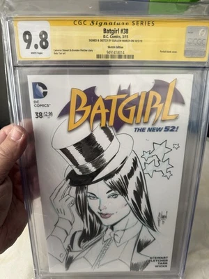 Batgirl #38 New 52 Cgc 9.8 Original Sketch Guillem March Zatanna Cover Rare - Image 1 of 2