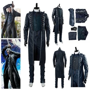 Devil May Cry 5 DMC5 Vergil Aged Cosplay Costume Jacket Uniform Outfit Full Set - Picture 1 of 48