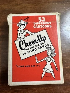 VTG Cheer-Up Playing Cards 52 Different Cartoons STANCRAFT PRODUCTS Poker Size - Picture 1 of 5