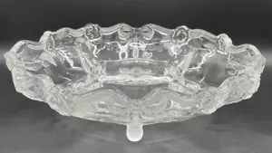 Mikasa Angelique Footed Divided 5 Section Serving Bowl, Frosted/Clear VTG - Picture 1 of 11