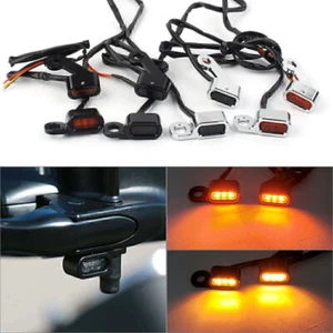 Mini LED Turn Signal Light Blinker Indicator Lamp For Harley Sportster 883 1200 - Foto 1 di 12
