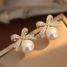 New Temperament Wedding Bow Stud Earrings For Women Rhinestone Bowknot Earrings