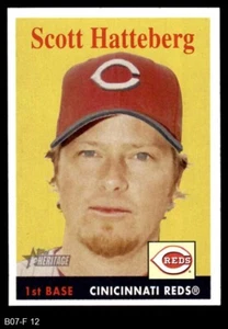 2007 Topps Heritage #12 Scott Hatteberg Reds 8 - NM/MT - Picture 1 of 2