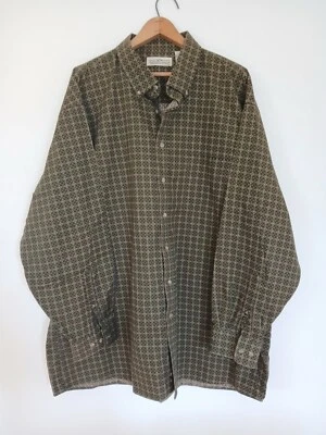 Men's Natural Issue Green Print Long Sleeve Button Down Flannel Shirt 3XLT - Image 1 of 3