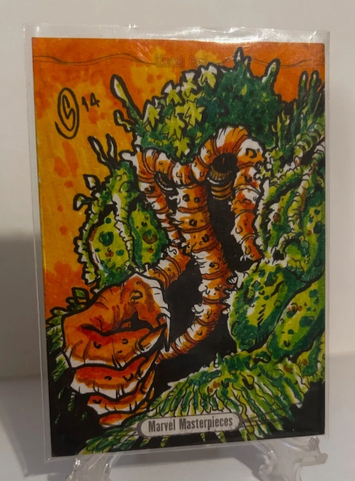 2016 Marvel Masterpieces Sketch Card Man Thing - Jucyiande Junior - Image 1 of 3