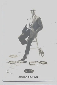 Real Photo Postcard RPPC - Advertising Jazz Pianist George Shearing Music - Picture 1 of 2