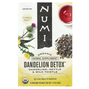 Organic, Dandelion Detox, Caffeine Free, 16 Non-GMO Tea Bags, 1.13 oz (32 g) - Picture 1 of 3