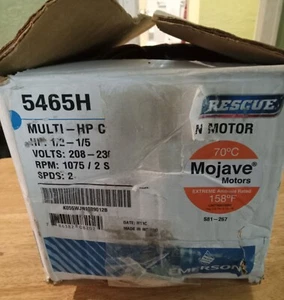 5465H 70C RESCUE Condenser Motor - 1/5 to 1/2 HP 208-230 1075 RPM 2 Speed - Picture 1 of 4