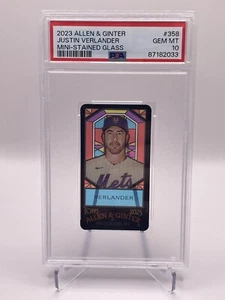 2023 Topps Allen & Ginter JUSTIN VERLANDER #358 Mini Exclusive STAINED GLASS /25 - Picture 1 of 2