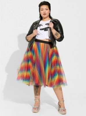 Torrid Pride Rainbow Skirt Midi Tulle NWT New 3X - Image 1 of 4