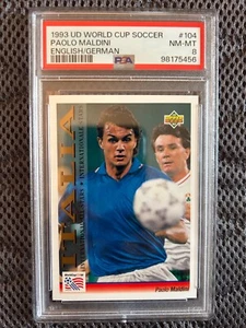1993 UD World Cup Soccer Paolo Maldini #104. PSA 8. Italy. English/German Set - Picture 1 of 2