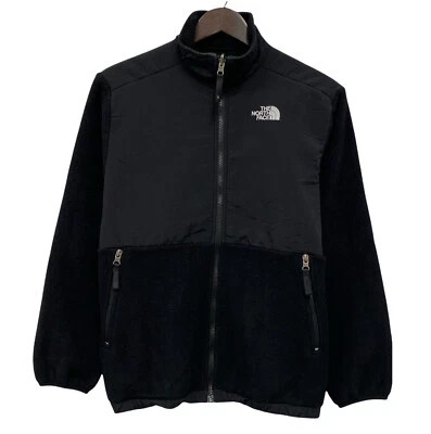 Chaqueta bordada The North Face XL negra suave polar con cremallera bolsillo para niño Foto 1 de 4
