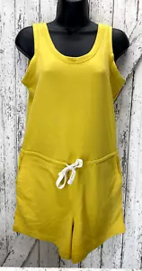 Old Navy Romper Shortalls Women XS Yellow Beach Cover Up Jersey Tank - Picture 1 of 6