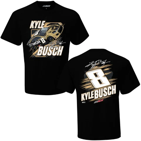 Kyle Busch 2023 #8 MGM Adult Nascar 2023 Black Blister T-Shirt Cover