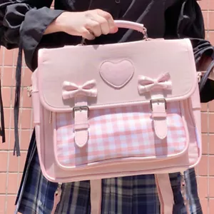 Japanese Sweet Girls JK Uniform Bags Bow Handbag Satchel School Shoulder Bags - Picture 1 of 9