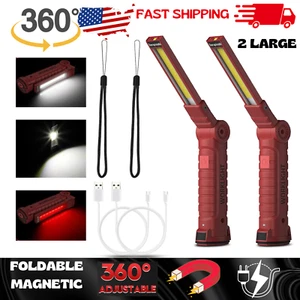 Rechargeable LED COB Work Light Mechanic Flashlight Lamp Magnetic Base Bright - Picture 1 of 36