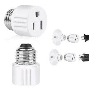 Outlet Light Socket Adapter,Screw in Outlet Socket,E26 Light Bulb to Outlet - Picture 1 of 6