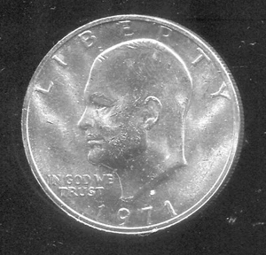 1971-S EISENHOWER BANKFRISCH 40% SILBER DOLLAR (W918) GEMBU - Bild 1 von 2