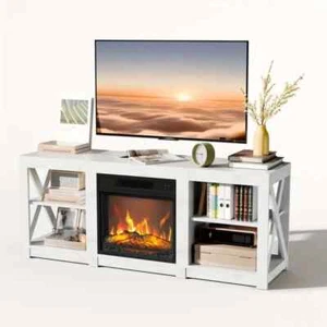 Fireplace TV Stand for TVs to 70'' Media Entertainment Center Console Farmhouse - Picture 1 of 6